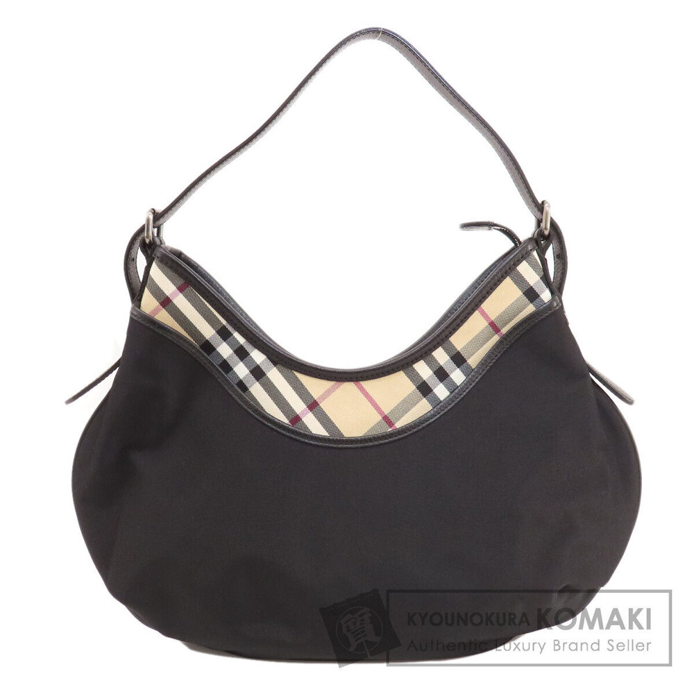 Burberry One Shoulder Hobo Nova Check Canvas Shoulder Bag